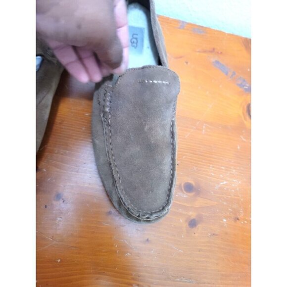 Ugg Mens Brown Suede Slip-On Loafers Slippers Size 9 - Picture 10 of 12